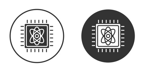 Quantum computing icon. Black filled vector illustration. vector logo template