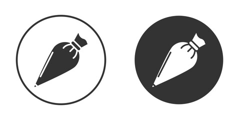 Pastry bag icon. Black filled vector illustration. vector logo template