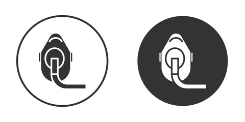 Oxygen mask icon. Black filled vector illustration. vector logo template