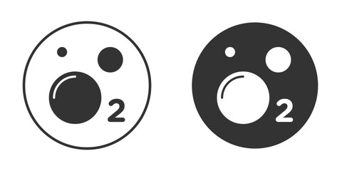 Oxygen O2 icon. Black filled vector illustration. vector logo template