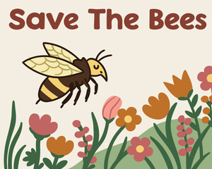 Save The Bees Concept | Pollinator Protection Campaign