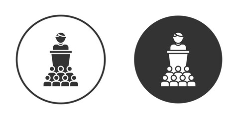 Lecture icon. Black filled vector illustration. vector logo template