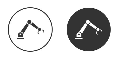 Industrial robot icon. Black filled vector illustration. vector logo template