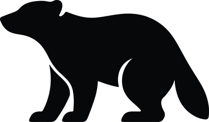 Silhouette Wolverine walking animal carnivore mammal wildlife vector Illustrator