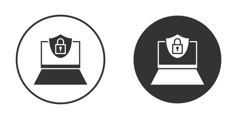 Computer security icon. Black filled vector illustration. vector logo template