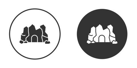 cave icon. Black filled vector illustration. vector logo template