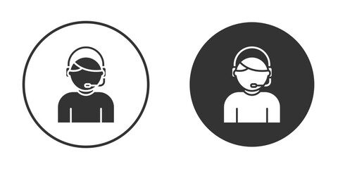 Callcenter icon. Black filled vector illustration. vector logo template
