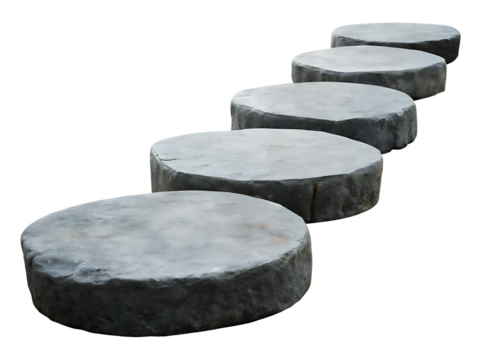 available stepping stones isolated on white background PNG, AI GENERATED