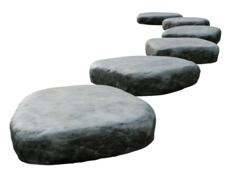 available stepping stones isolated on white background PNG, AI GENERATED - Powered by Adobe