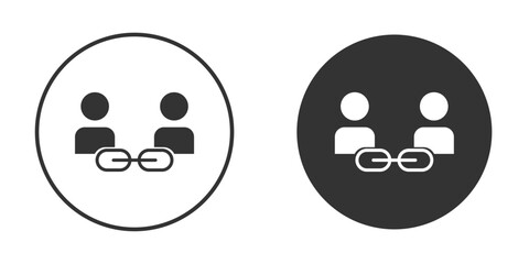 Affiliate link icon. Black filled vector illustration. vector logo template