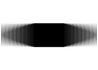 Stripe for text. Vector dynamic pattern of black lines on a white background. Vector background. Design element. For cover, advertising, packaging.