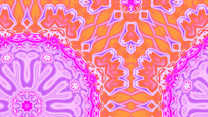 Abstract Radiant Burst with Soft Grain Texture, Symmetrical Glow Pattern in Psychedelic Style, Radiating Circular Abstract with Subtle Noise, Kaleidoscopic Starburst with Gradient Flow