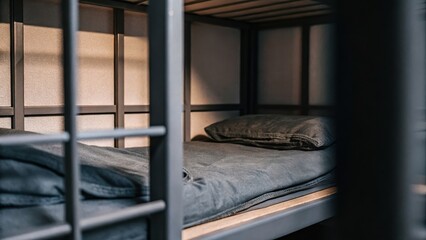 Minimalist Bunk Bed in Compact Bedroom