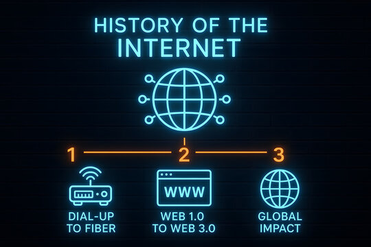 Internet Evolution Timeline and Digital Milestones for Technological Education