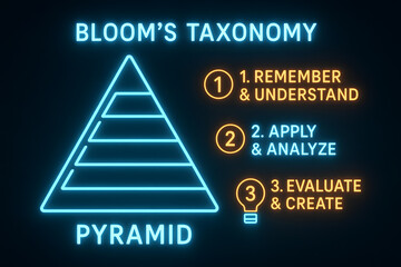 Glowing Bloom's Taxonomy Pyramid with Cognitive Learning Levels for Educational Resources