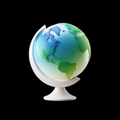Detailed Colorful Globe Representation on Black Background for Geography and Travel Themes