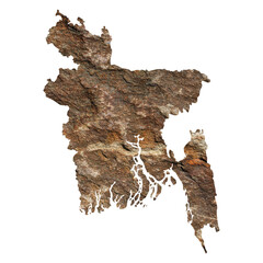 isolated map of Bangladesh on grunge stone surface