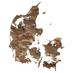 isolated map of Denmark on grunge stone surface