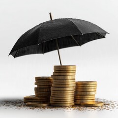 Economic Safety Net: Strategies for Financial Growth and Asset Preservation on a White Background