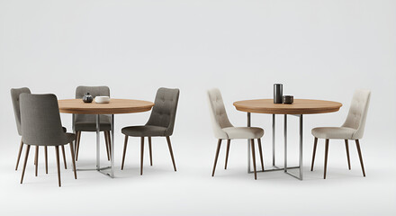 A complete dining table set with chair appears elegant against a white background, ideal for interior and furniture themes.