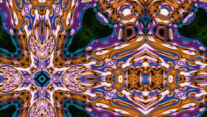 Abstract Radiant Burst with Soft Grain Texture, Symmetrical Glow Pattern in Psychedelic Style, Radiating Circular Abstract with Subtle Noise, Kaleidoscopic Starburst with Gradient Flow