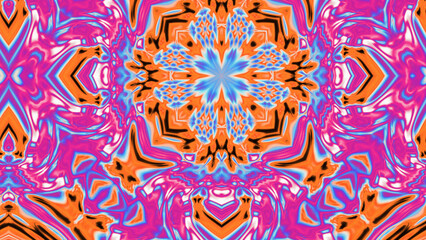 Abstract Radiant Burst with Soft Grain Texture, Symmetrical Glow Pattern in Psychedelic Style, Radiating Circular Abstract with Subtle Noise, Kaleidoscopic Starburst with Gradient Flow