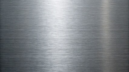 The brushed steel background showcases a modern, industrial texture with subtle light reflections and a sleek, metallic finish