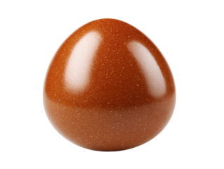 Decorative brown egg studio setting photography minimalist style. Isolated on transparent background, png.