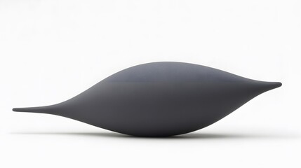 Abstract Dark Grey Teardrop Shaped Sculpture Minimalist Modern Art