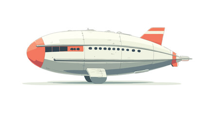 Fototapeta premium Vintage Zeppelin UFO Architecture White Background