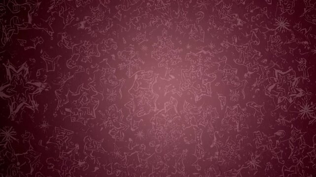 Dark Wine-Red Gradient Wallpaper with Christmas-Themed Patterns