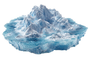 Obraz premium Iceberg formation in ocean waters nature scene aerial view. Isolated on transparent background, png.