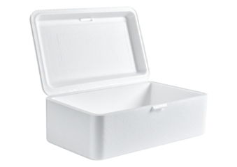 Styrofoam box for packaging visuals