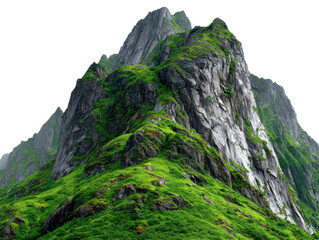 Obraz premium Exploring majestic mountain peaks nature scene green landscape. Isolated on transparent background, png.