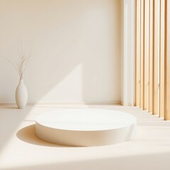 Fototapeta premium Peaceful Modern Interior with Organic Elements and Soft Light