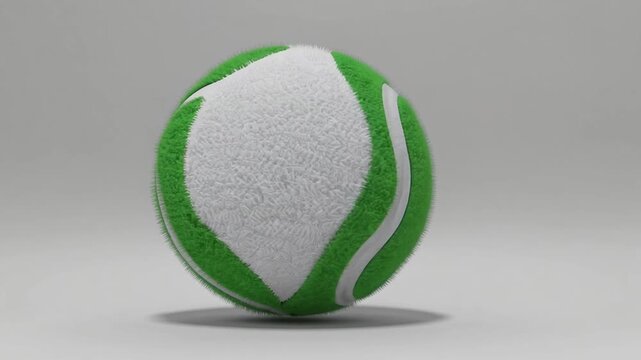 Front View Mockup of Blank Green and White Tennis Ball for Sports Branding and Design
