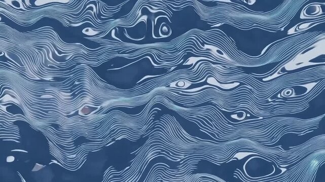 Abstract Wave Pattern in Blue Tones with Geometric Noise Texture
