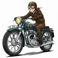 young man on motorcycle