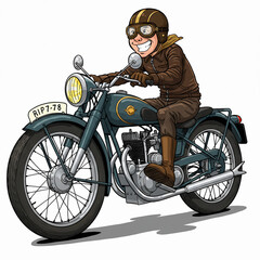 young man riding a motorcycle