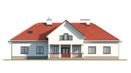 Modern Suburban House Red Roof Architecture