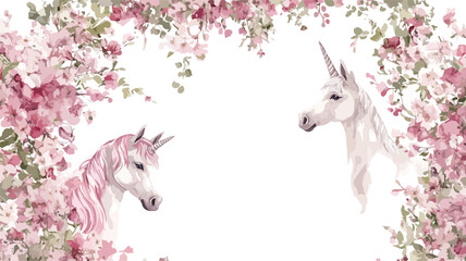 Elegant Watercolor Unicorn Portrait Artwork