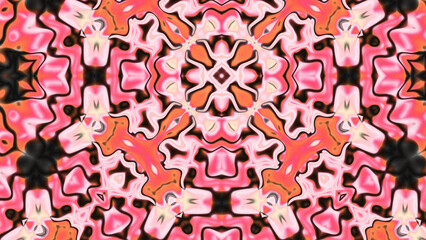 Naklejka premium Abstract Radiant Burst with Soft Grain Texture, Symmetrical Glow Pattern in Psychedelic Style, Radiating Circular Abstract with Subtle Noise, Kaleidoscopic Starburst with Gradient Flow