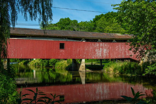 Bogert's Covered Bridge crosses the Little Lehigh River in Allentown, Pennsylvania
