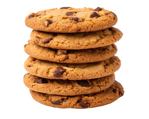 Chocolate  chip cookies isolated on white background 