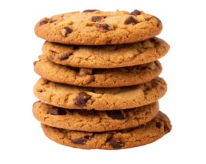 Chocolate  chip cookies isolated on white background 