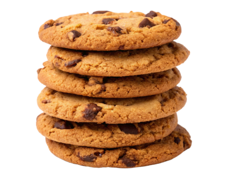 Chocolate  chip cookies isolated on white background 