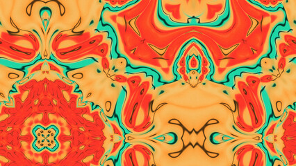 Abstract Radiant Burst with Soft Grain Texture, Symmetrical Glow Pattern in Psychedelic Style, Radiating Circular Abstract with Subtle Noise, Kaleidoscopic Starburst with Gradient Flow