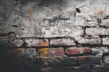 Obraz premium Grunge texture background with aged brick wall and cracked plaster