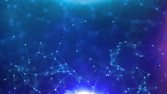 Line Connection Network Animation on Colorful Background - Tech Data Design