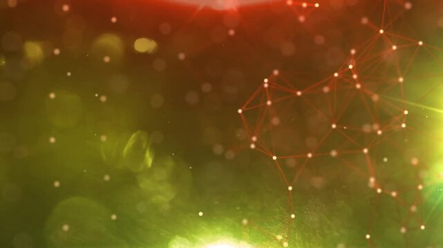 Line Connection Network Animation on Colorful Background - Tech Data Design